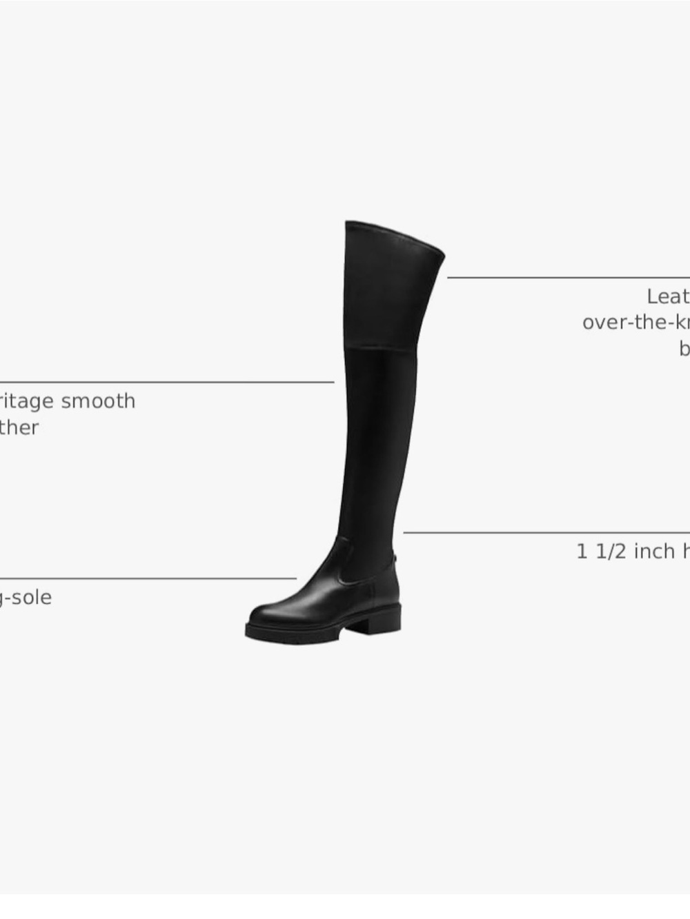 Coach Black Leather Over-the-Knee Lug-Sole Boots - Picture 3 of 7